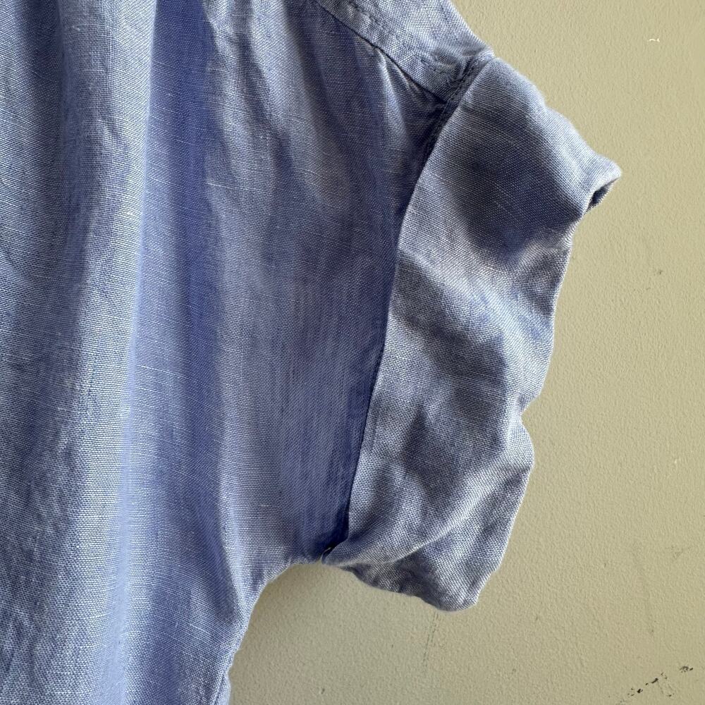 J. Crew Relaxed Fit Short Sleeve Baird McNutt Irish Linen Shirt Blue XXL AY665 - Picture 5 of 12